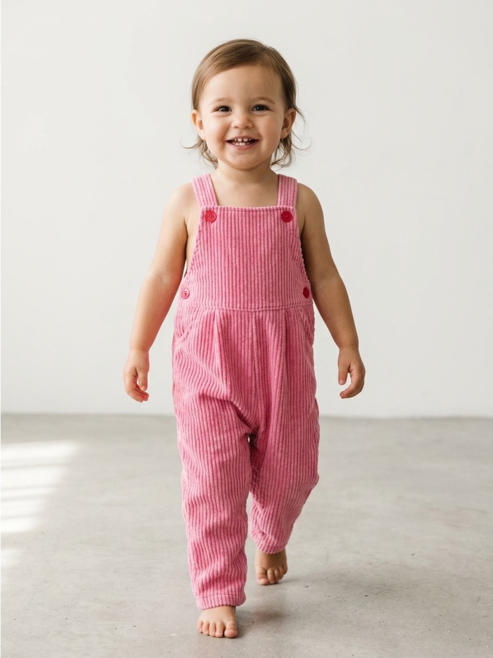 BABY LULU Vintage Pink Corduroy Overalls
